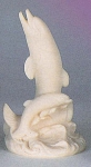 Delphin mit Baby 10x10x17 cm hochwertiger Kunstguß Figur Statue by Faro Italien 