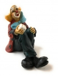 Clown sitzend mit 1 Würfel 17 cm von Claudio Vivia by Faro Italien Kunstguß 