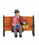 Lichthaus G.Wurm  weihnachtliche Miniatur Winterszene Paare auf der Bank Vater mit Kind