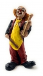 Clown Figur mit Violine Kunstguß von Claudio Vivian by Faro Italien 