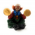 Clown Figur mit Becken sizend Skulptur Kunstguß v. Claudio Vivian by Faro Italien 