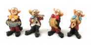 Musizierend Clown 4 modelle sort. 7 cm Kunstguß von Claudio Vivian by Faro Italien 