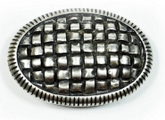 Schließe Buckle Gürtel-Schnalle Metall Silberfarben Waffelmuster für 4 cm Schnallen 