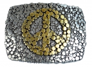 Schließe Buckle Gürtel-Schnalle Peace Metall silber gold für 4 cm Schnallen 