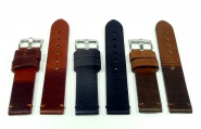 Uhrarmband Uhrband Armband mit Schließe  Leder Glatt Rustikal 20, 22, 24 