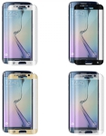 Tempered Glass "Hartglas" Schutzglas H9 Echtglas Panzer Folie Protector Samsung Galaxy S6 Edge voll Schutz gold 